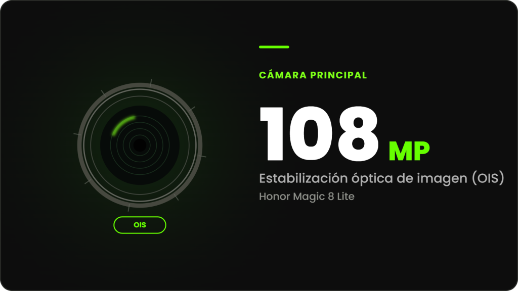 Cámara de 108 MP con estabilización OIS del Honor Magic 8 Lite