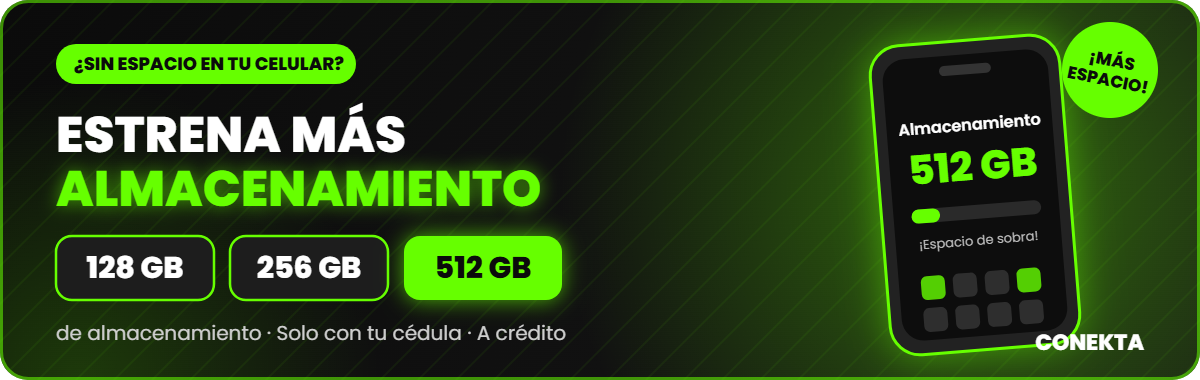 Celulares a crédito en Quito con 128 GB, 256 GB y 512 GB de almacenamiento - Conekta