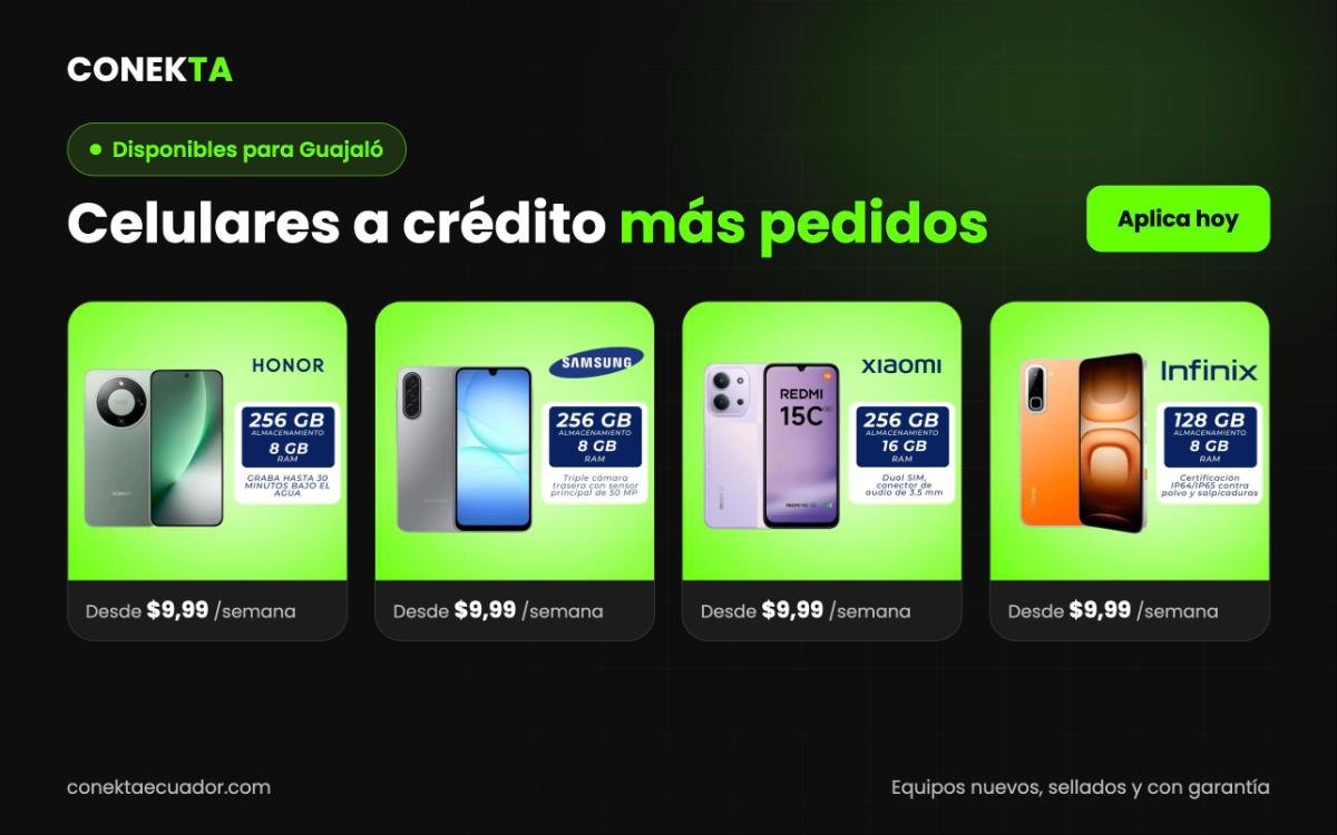 celulares a crédito más pedidos en Guajaló